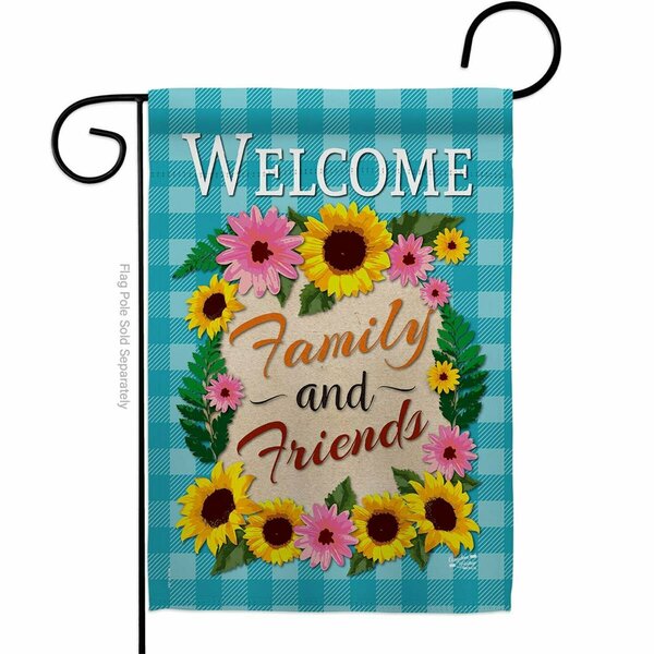 Patio Trasero G135033-BO Welcome Family & Friends Floral Double-Sided Decorative Garden Flag, Multi Color PA3900434